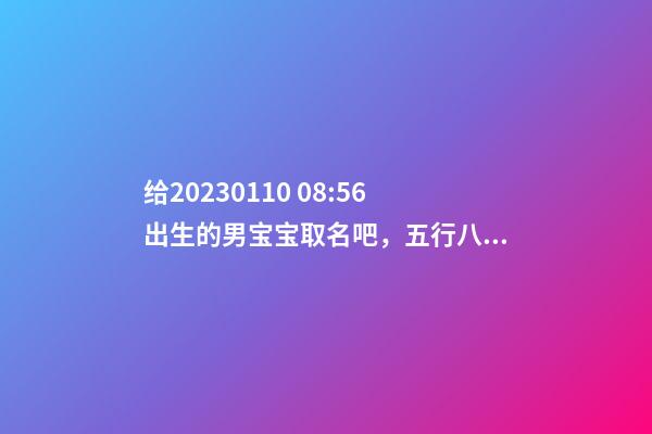 给2023.01.10 08:56出生的男宝宝取名吧，五行八字起名